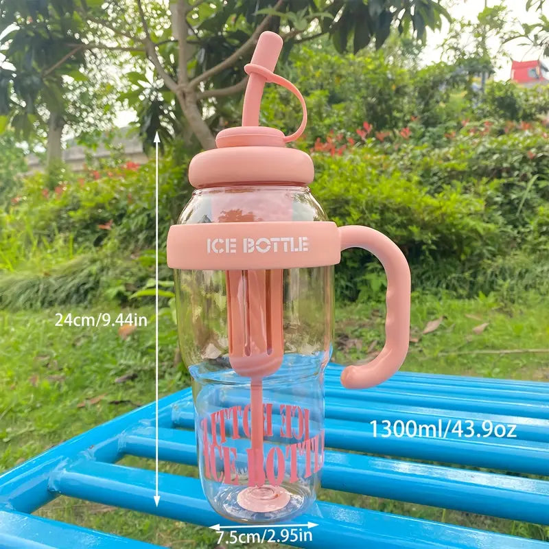 1200ML Large Capacity Sports Water Bottles Cute Portable Straw Cup Water Bottle for Couple Outdoor Sport Travel Fitness Drinking Bottle with infuser