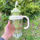 1200ML Large Capacity Sports Water Bottles Cute Portable Straw Cup Water Bottle for Couple Outdoor Sport Travel Fitness Drinking Bottle with infuser