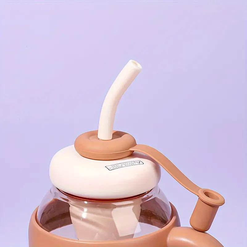 1200ML Large Capacity Sports Water Bottles Cute Portable Straw Cup Water Bottle for Couple Outdoor Sport Travel Fitness Drinking Bottle with infuser