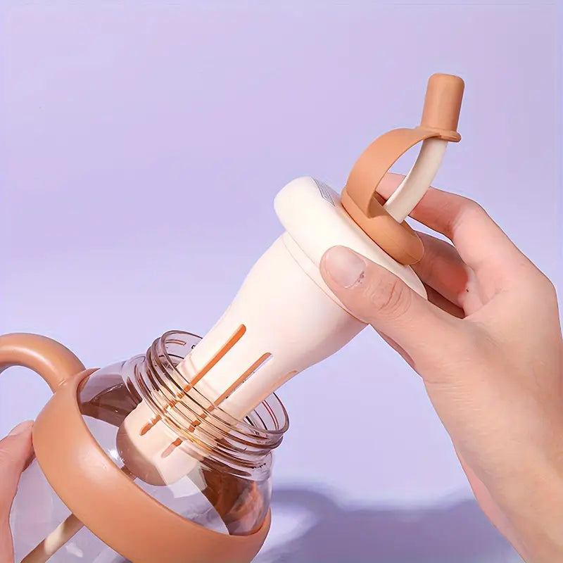 1200ML Large Capacity Sports Water Bottles Cute Portable Straw Cup Water Bottle for Couple Outdoor Sport Travel Fitness Drinking Bottle with infuser