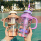 1200ML Large Capacity Sports Water Bottles Cute Portable Straw Cup Water Bottle for Couple Outdoor Sport Travel Fitness Drinking Bottle with infuser