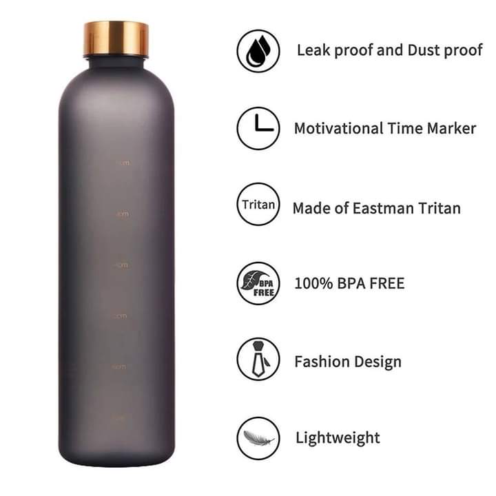 1 Litre Motivational Reusable Bottle plastic - BPA Free