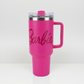 Girls-Themed 40 oz Insulated Tumblers with Straw & Handle