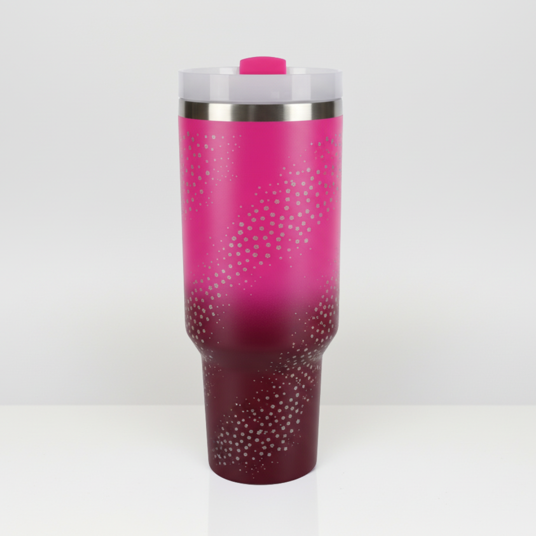 Girls-Themed 40 oz Insulated Tumblers with Straw & Handle