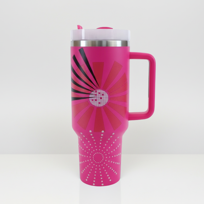 Girls-Themed 40 oz Insulated Tumblers with Straw & Handle