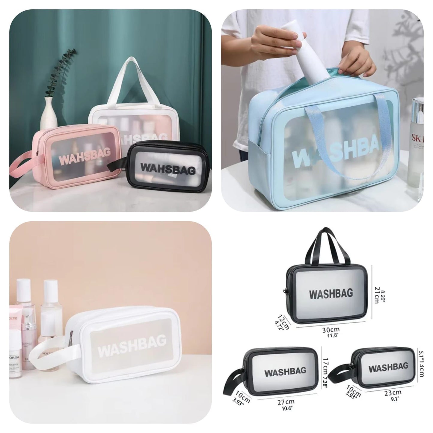 3 piece Makeup Travel Pouch