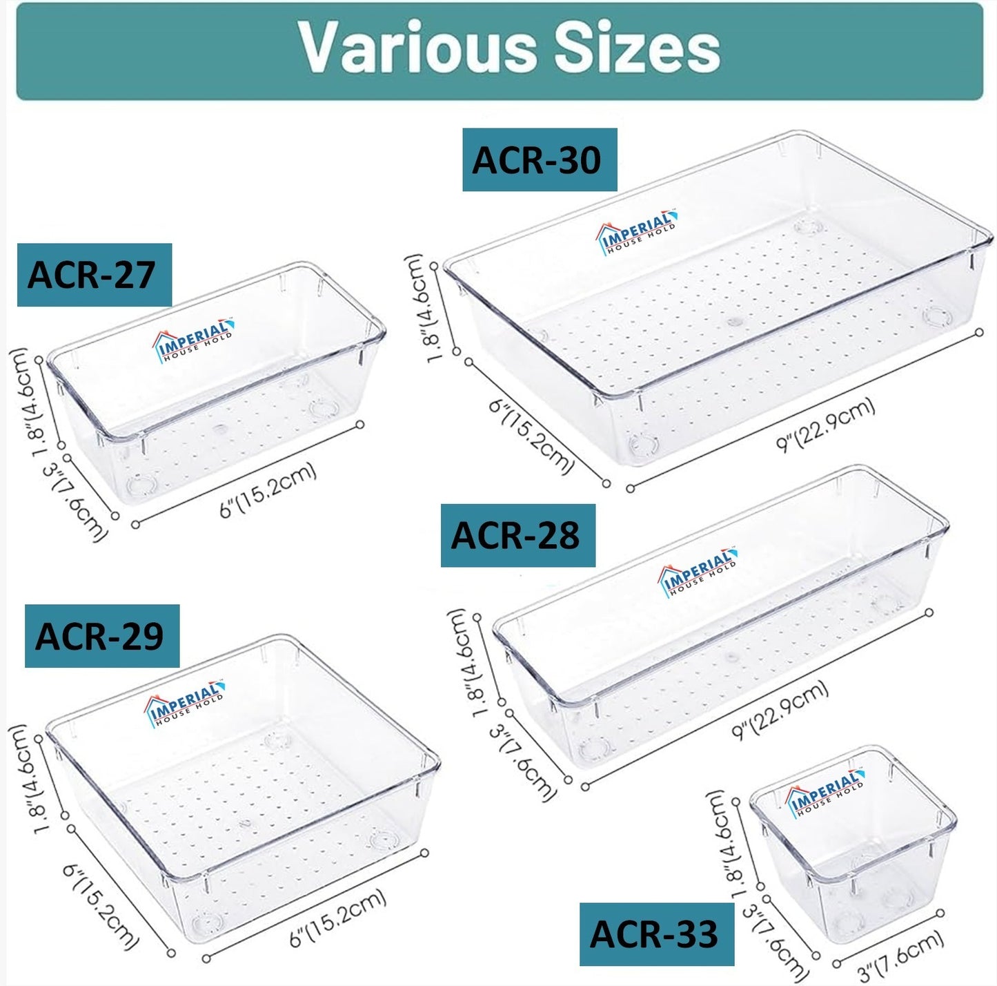 4 Pieces Storage Bins for Makeup
