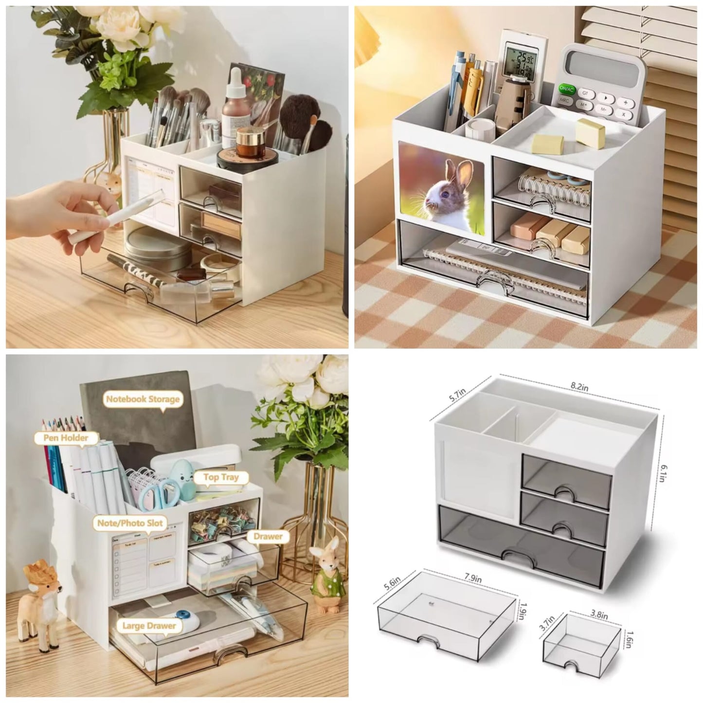 Grid Drawer Multi Purpose Organizer Desk