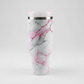 Marble-Themed 40 oz Insulated Tumblers with Straw & Handle